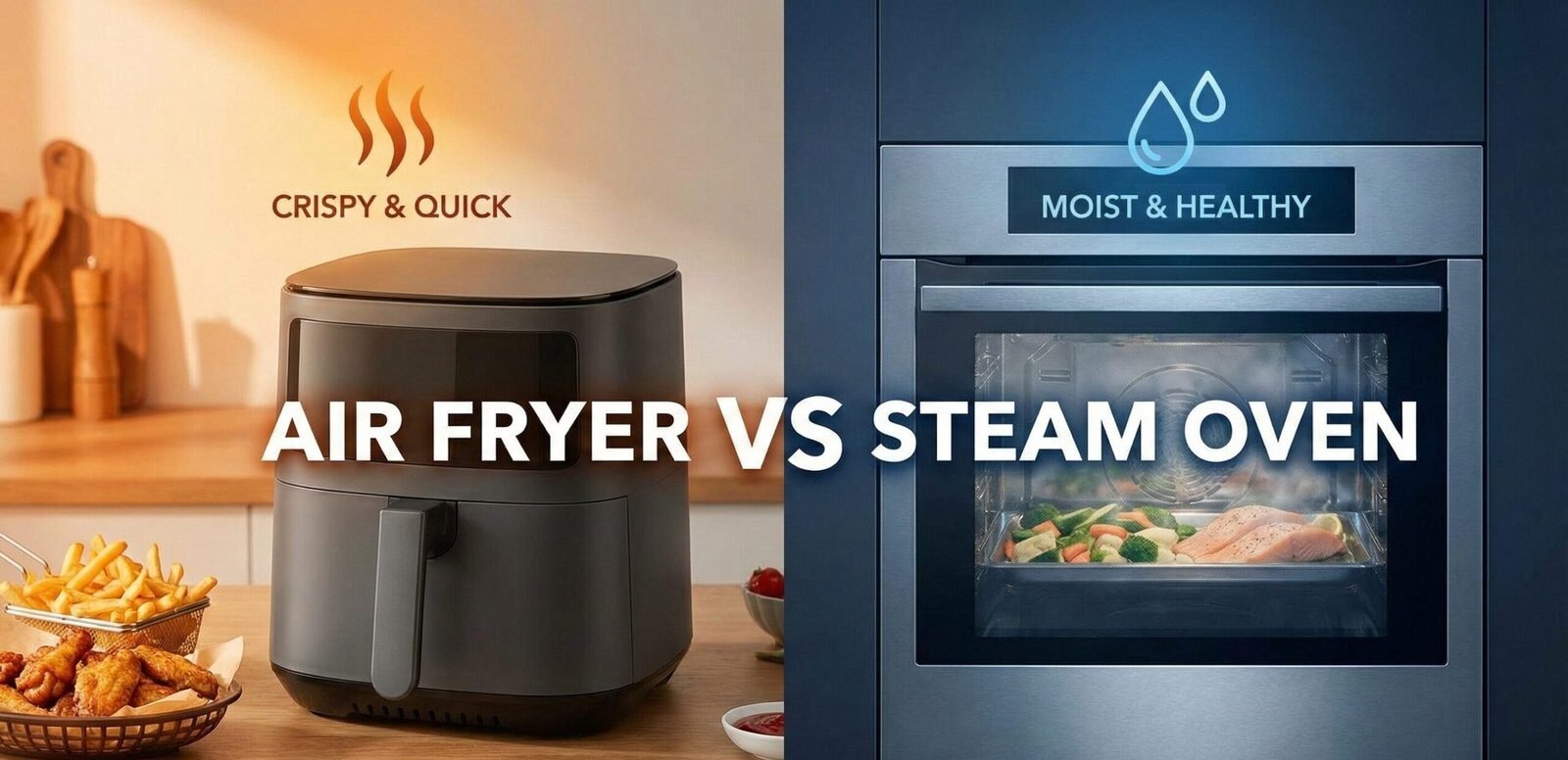 Steam oven and air fryer food comparison