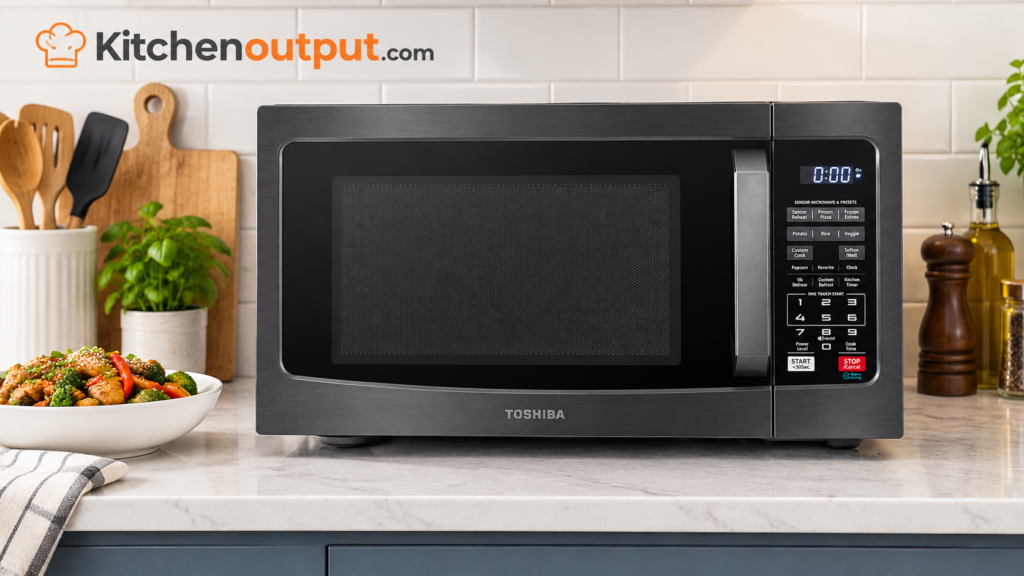 Toshiba Microwave in a Modern Kitchen